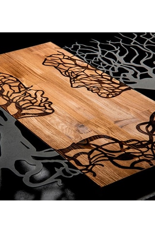 Décoration murale en bois - 92 x 58 x 3 cm - Naturel et noir