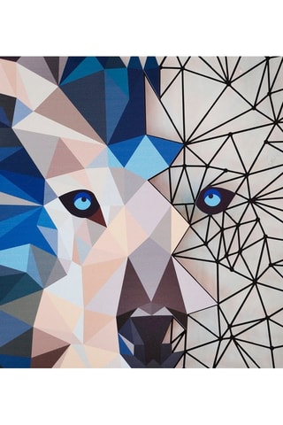 Wanddecoratie Metal Wolf Art  35 x 48 cm - Zwart en Blauw