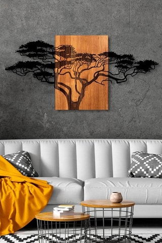 Décoration murale - 144 x 70 cm - Naturel et noir