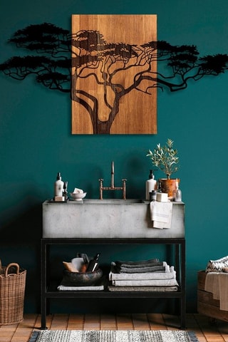 Décoration murale - 144 x 70 cm - Naturel et noir