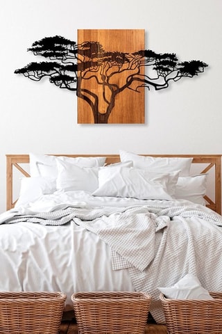 Décoration murale - 144 x 70 cm - Naturel et noir