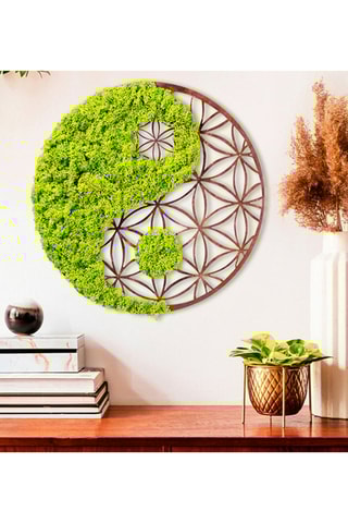 Wanddecoratie - 44 x 44 cm - Groen en Naturel
