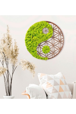 Wanddecoratie - 44 x 44 cm - Groen en Naturel