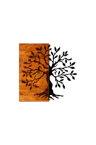Houten Wanddecoratie Agac - 58 x 58 cm - Naturel en Zwart