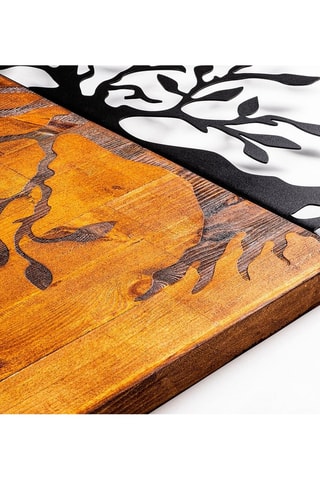 Houten Wanddecoratie Agac - 58 x 58 cm - Naturel en Zwart