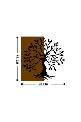 Houten Wanddecoratie Agac - 58 x 58 cm - Naturel en Zwart