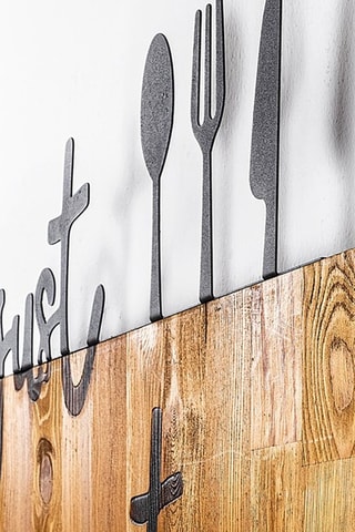 Houten Wanddecoratie 58 x 52 cm - Naturel en Zwart