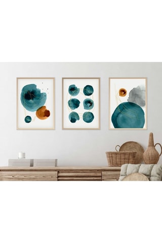 3 peintures décoratives encadrées en MDF Cédric - 50 x 70 cm
