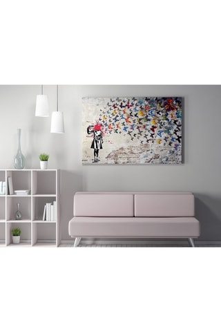 Wanddecoratie "Butterfly Girl" Banksy - 50 x 70 cm