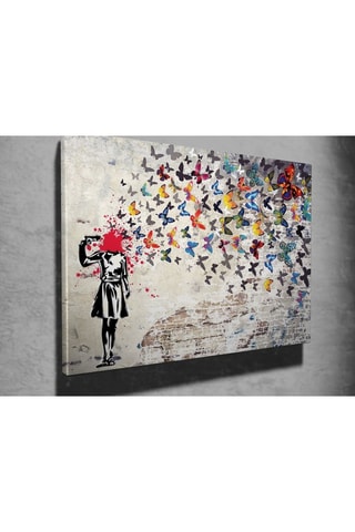 Wanddecoratie "Butterfly Girl" Banksy - 50 x 70 cm