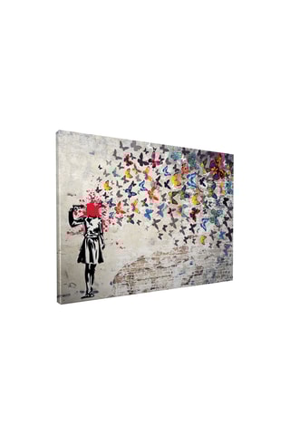 Wanddecoratie "Butterfly Girl" Banksy - 50 x 70 cm