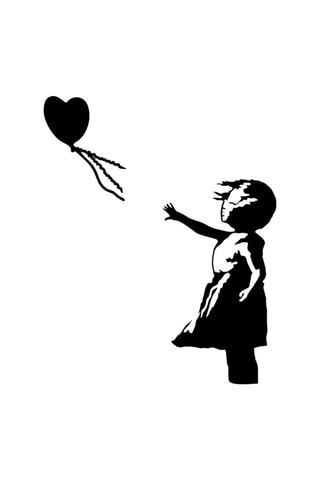 Décoration murale Banksy - Noir - 85 x 105 cm - Reproduction