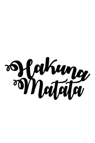 Décoration murale Hakuna Matata - 70 x 35 cm - Noir