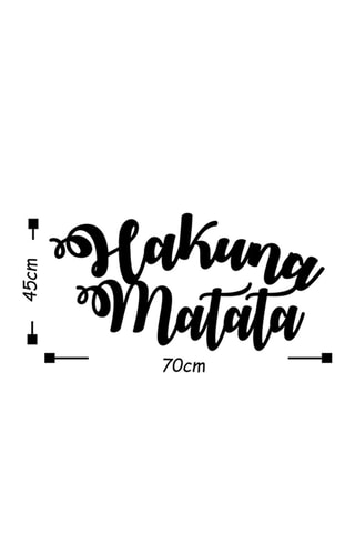 Décoration murale Hakuna Matata - 70 x 35 cm - Noir
