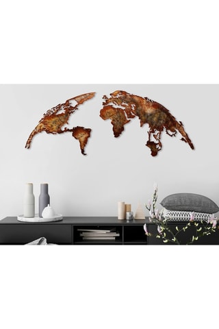 Décoration murale World Map - 150 x 59 cm - Cuivré