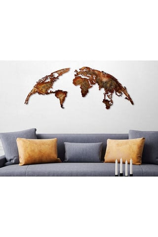 Décoration murale World Map - 150 x 59 cm - Cuivré