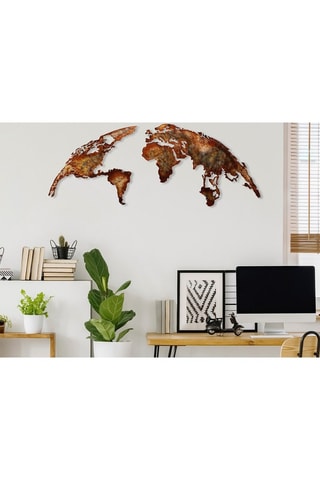 Décoration murale World Map - 150 x 59 cm - Cuivré