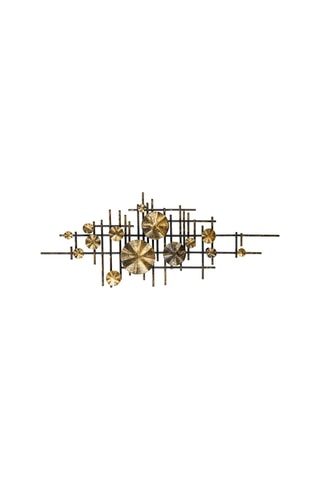 Wanddecoratie Mihrimah - 113 x 7 x 44 cm - Zwart en Goudkleurig