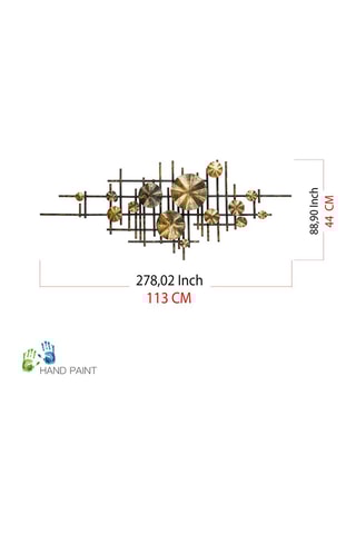 Wanddecoratie Mihrimah - 113 x 7 x 44 cm - Zwart en Goudkleurig