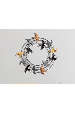 Wanddecoratie Spiral Flock 6 - 87 cm - Goudkleurig en Zwart
