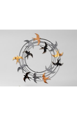 Wanddecoratie Spiral Flock 6 - 87 cm - Goudkleurig en Zwart