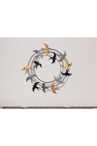 Wanddecoratie Spiral Flock 6 - 87 cm - Goudkleurig en Zwart