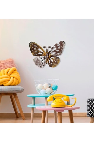 Wanddecoratie - Bruin en Zilverkleurig