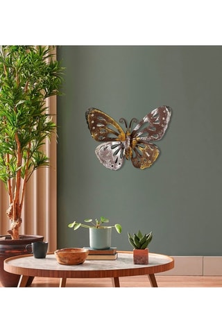 Wanddecoratie - Bruin en Zilverkleurig