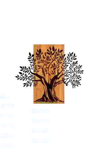 Houten Wanddecoratie 65 x 58 cm - Naturel en Zwart