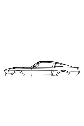 Wanddecoratie Ford Mustang Shelby, 1967 - Zwart