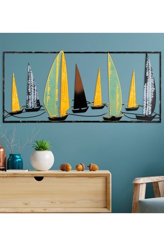 Wanddecoratie Yelkenli 3 - 
90 x 40 cm - Zwart
