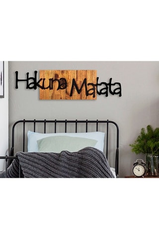 Wanddecoratie - 108 x 30 cm - Naturel en Zwart
