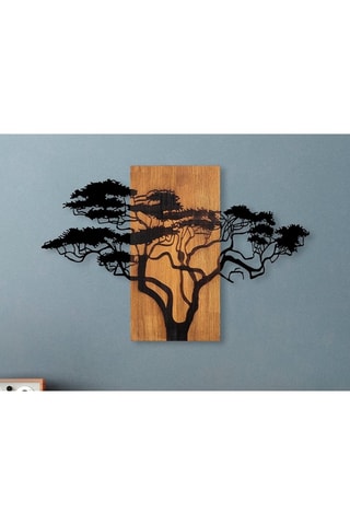 Wanddecoratie Acacacia - 90 x 58 cm - Naturel en Zwart