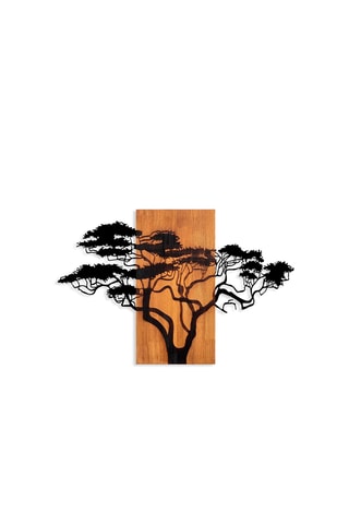Wanddecoratie Acacacia - 90 x 58 cm - Naturel en Zwart