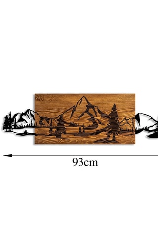 Houten Wanddecoratie Mountain Range -  Naturel en Zwart