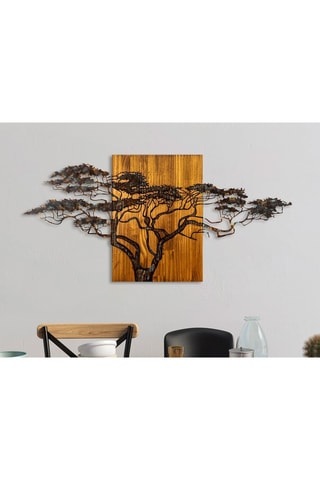 Houten Wanddecoratie Acacia Tree Naturel en Zwart