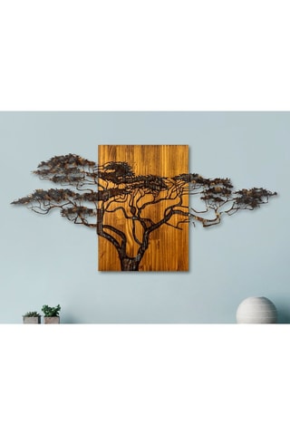 Houten Wanddecoratie Acacia Tree Naturel en Zwart