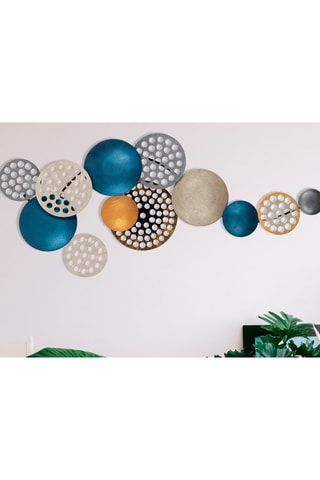 Wanddecoratie 8PBCT-007
 - 90 x 42 cm - Blauw en Goudkleurig