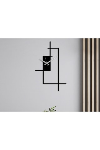 Wandklok - Zwart - 49 x 30 cm