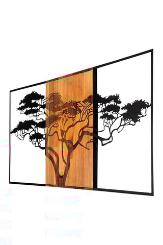 Houten Wanddecoratie Acacia Tree 328 - Naturel en Zwart