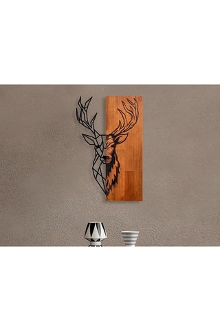 Houten Wanddecoratie Red Deer 1  - Naturel en Zwart