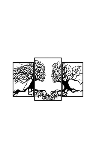 Wanddecoratie Love Tree - Zwart