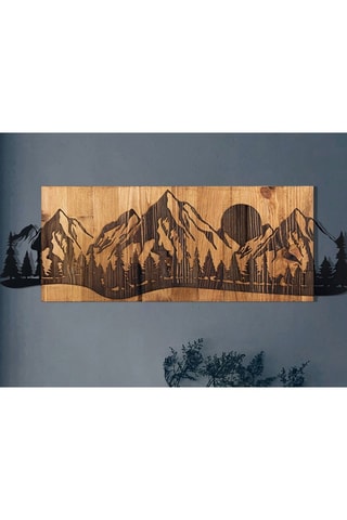 Houten Wanddecoratie Sundown - Zwart en Naturel