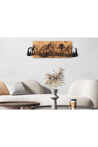 Houten Wanddecoratie Sundown - Zwart en Naturel