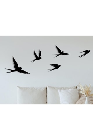 Wanddecoratie 5 oiseaux - Zwart
