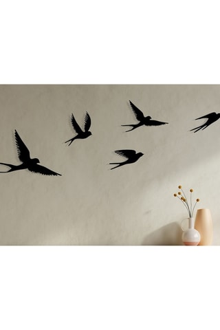 Wanddecoratie 5 oiseaux - Zwart