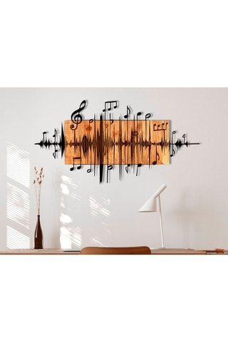 Wanddecoratie - 90 x 47 x 3 cm - Naturel en Zwart