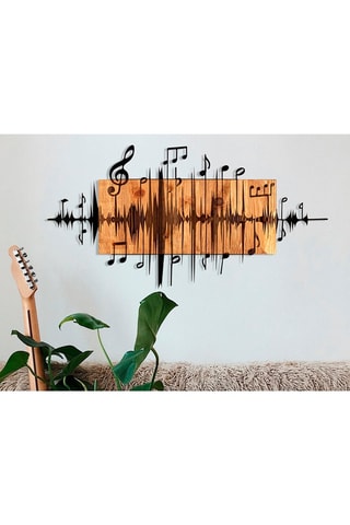 Wanddecoratie - 90 x 47 x 3 cm - Naturel en Zwart