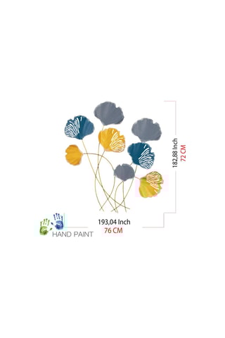 Wanddecoratie Vuzuh Blauw en Geel