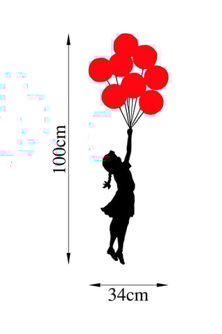 Wanddecoratie Banksy  100 x 34 cm - Zwart en Rood